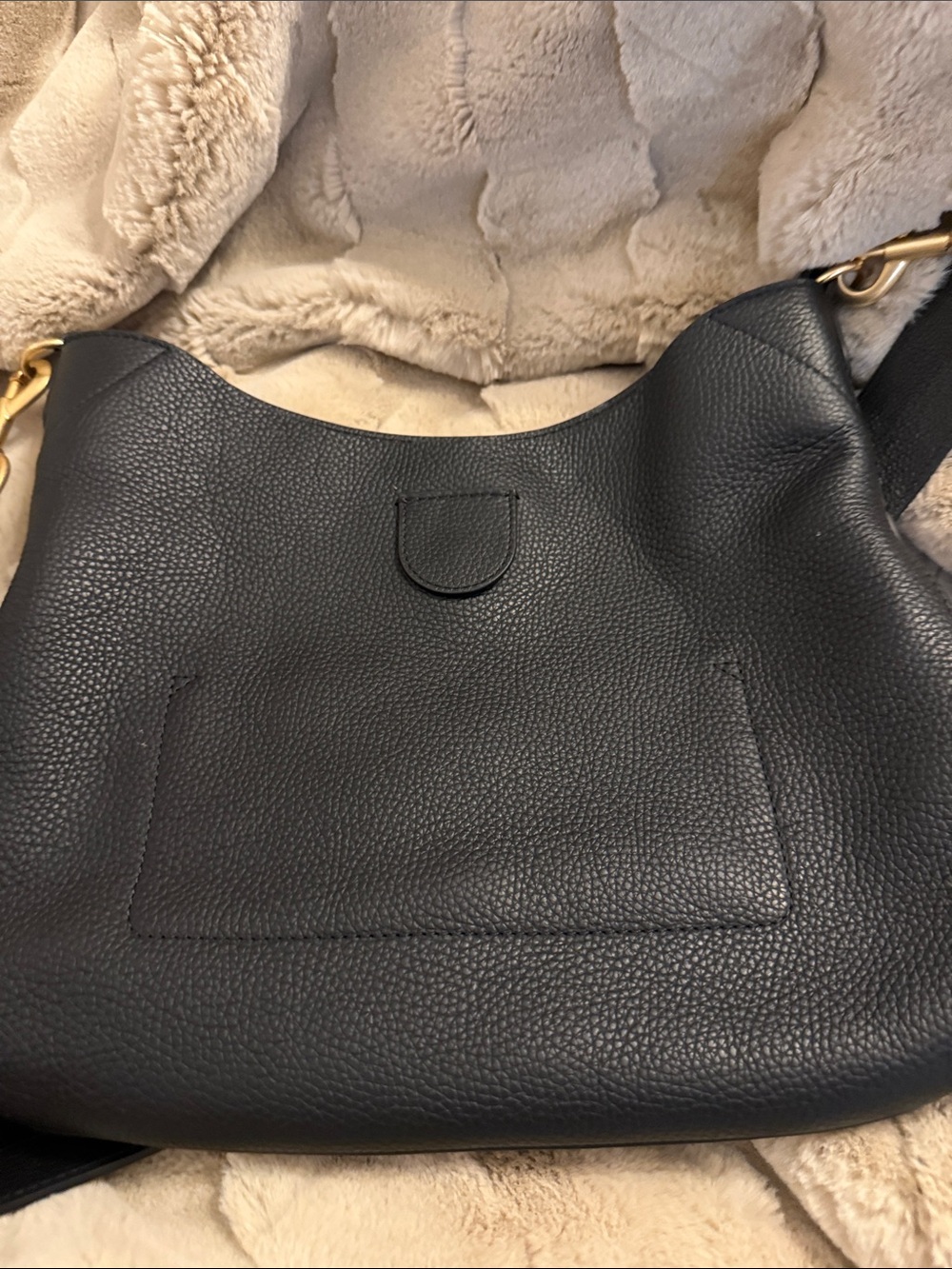 See By Chloé Black Pebbled Leather Shoulder Bag with Gold Ring Charm - Picture 3 of 5